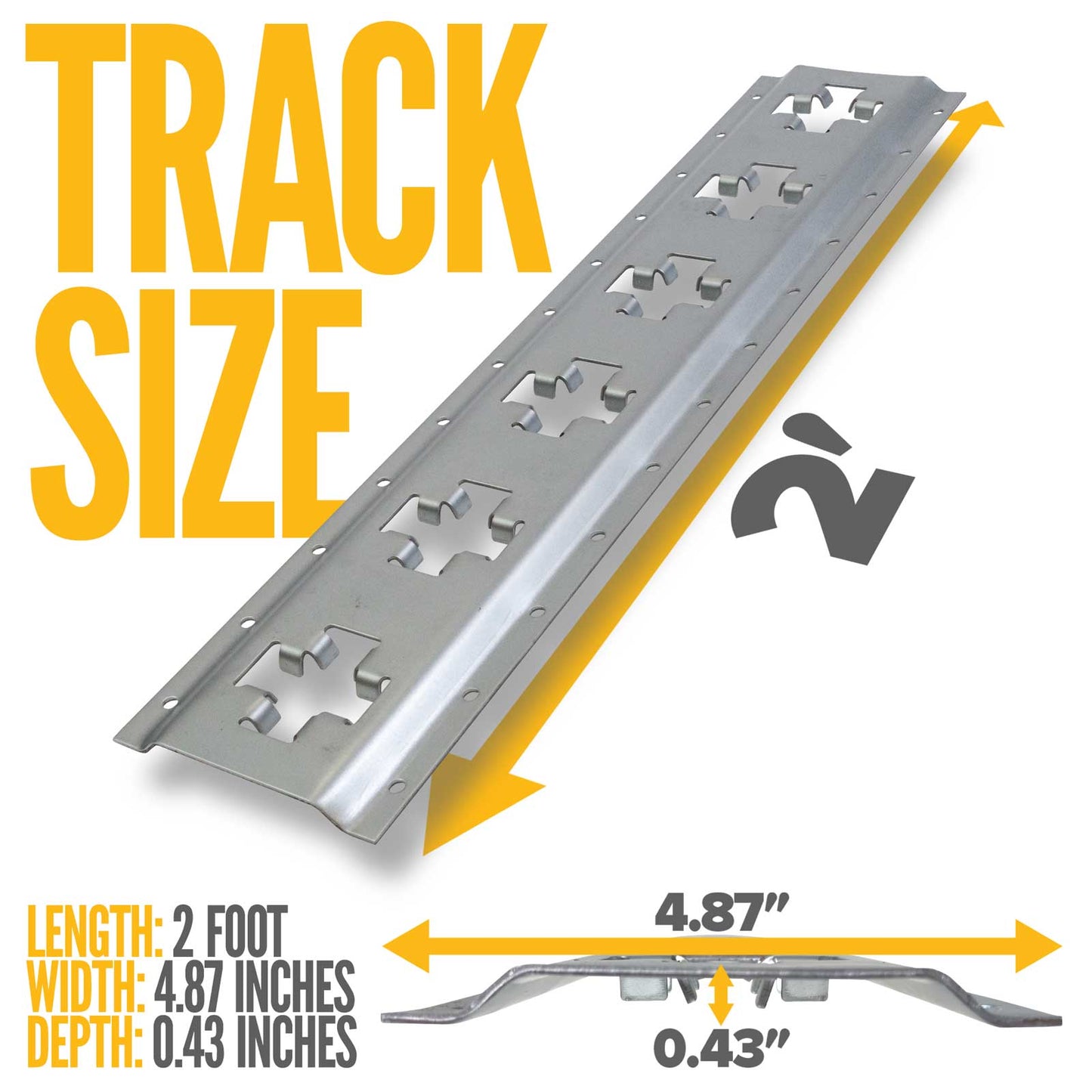 2' X-Track Rail | Galvanized - 4 Pack
