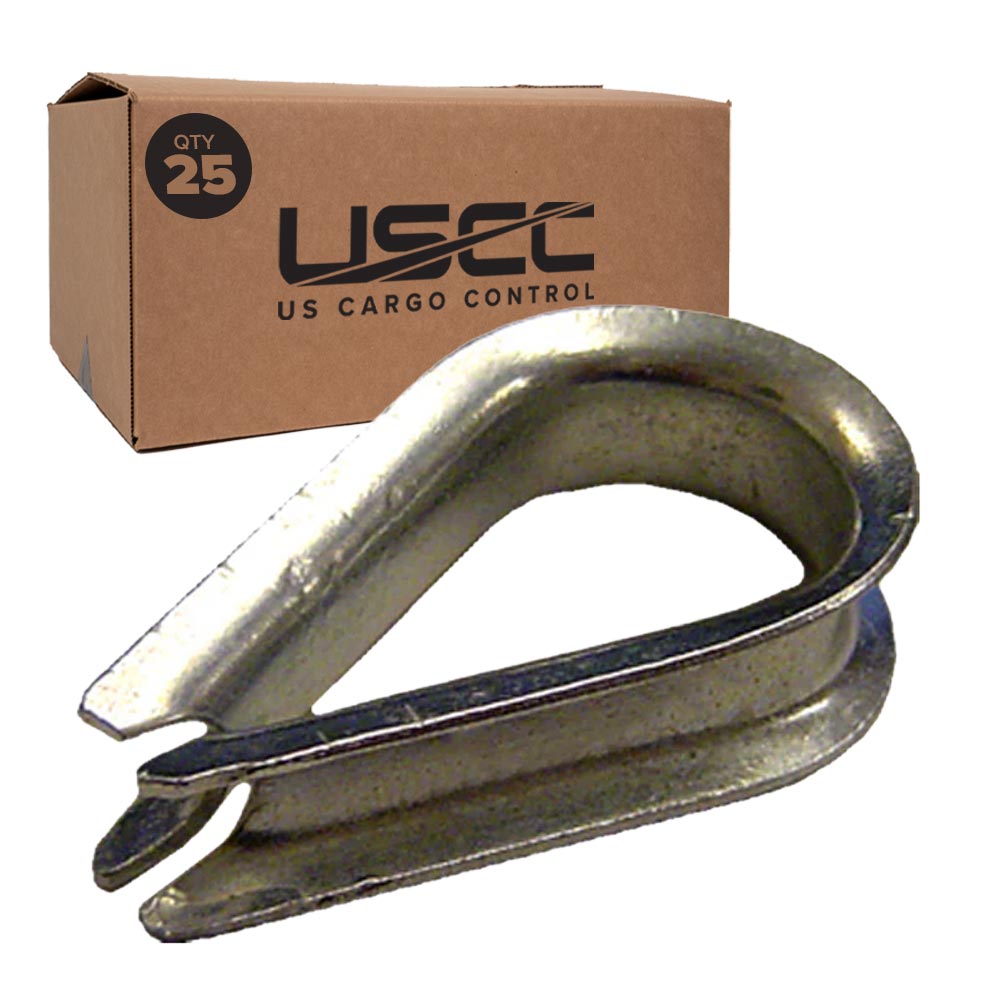 3/32" - 1/8" Wire Rope Thimble | Zinc-Plated - Standard Duty | 25-Pack