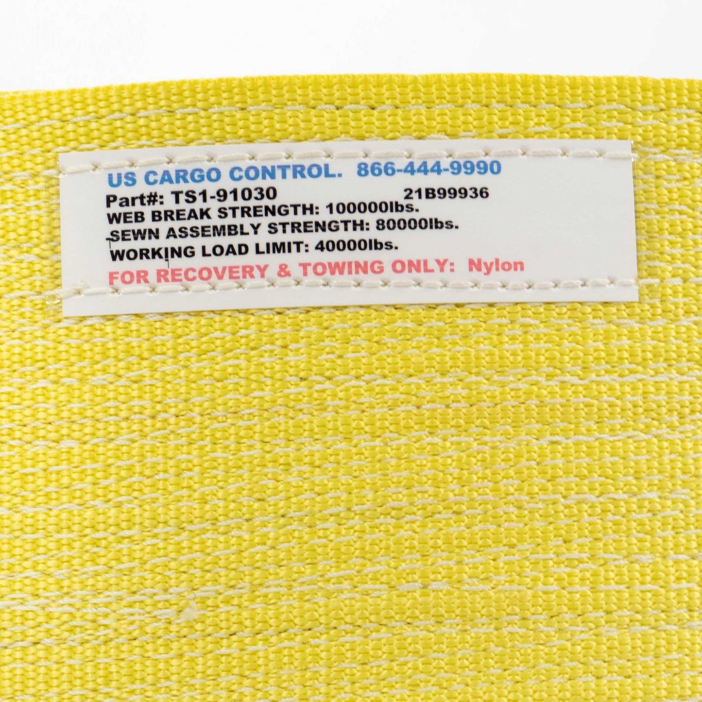 10" x 30' Heavy Duty Recovery Strap with Reinforced Cordura Eyes - 1 Ply | 40,000 WLL