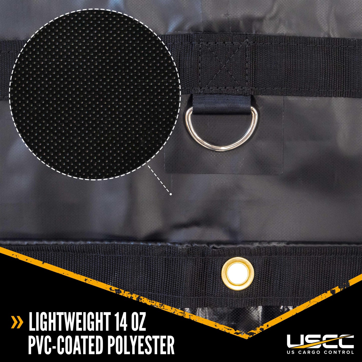 14 oz 3 Pc Lumber Tarp Ends 20 foot x 20 foot (6 foot Drop) Mid 20 foot x 16 foot Black image 4 of 10