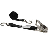 1" x 10' Black Ratchet Strap w/ Stainless Steel Ratchet & S-Hooks