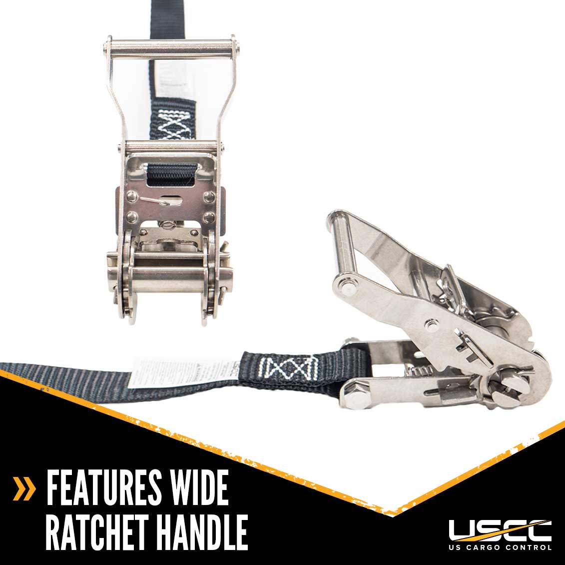 1" x 10' Black Ratchet Strap w/ Stainless Steel Ratchet & S-Hooks