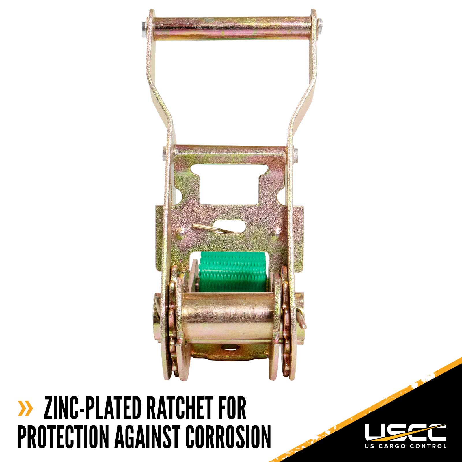 1" x 10' Green Ratchet Strap w/ S-Hook and Keeper