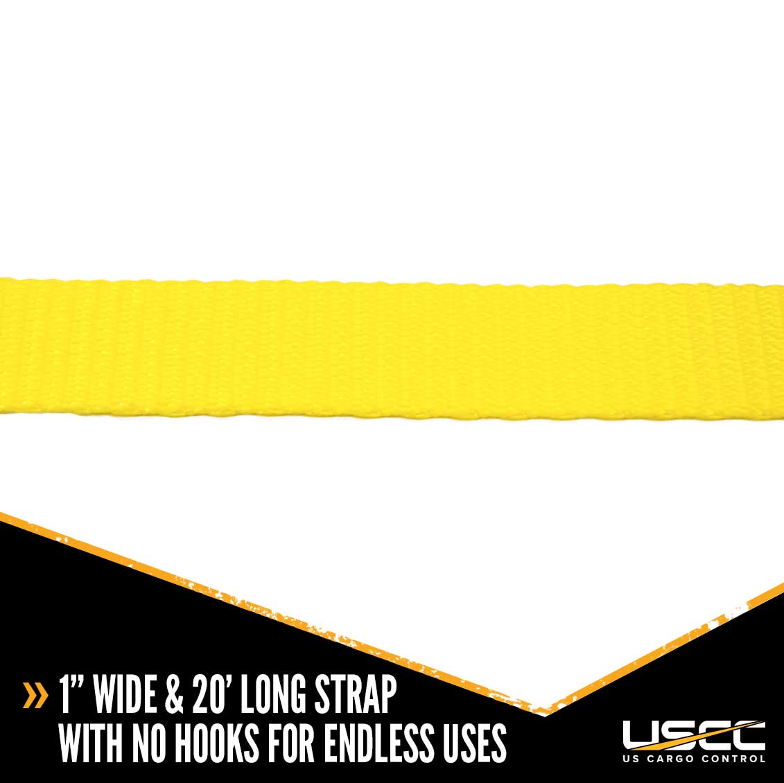 1 inch x 20 foot Yellow Endless Ratchet Strap image 3 of 9
