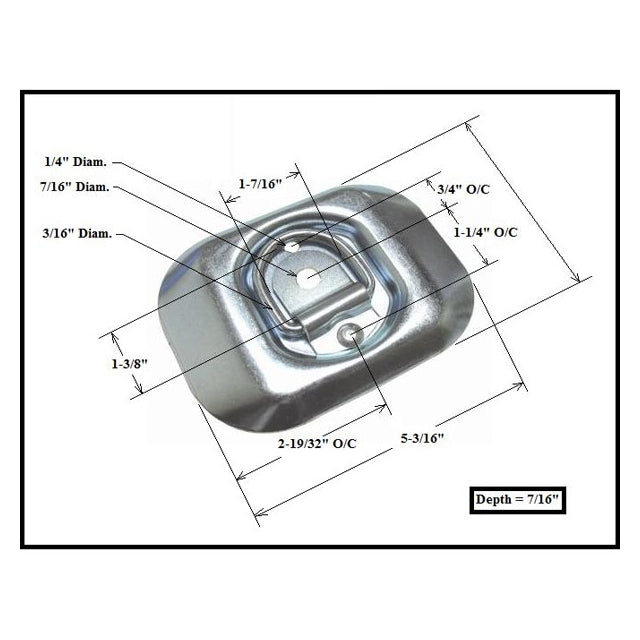 (4 pack) Surface Mount Zinc Plated Rope Ring Tie Down image 5 of 5