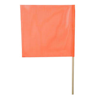 Orange Vinyl Coated Mesh Safety Flag w/32" Dowel: 18" x 18"- DOT Compliant