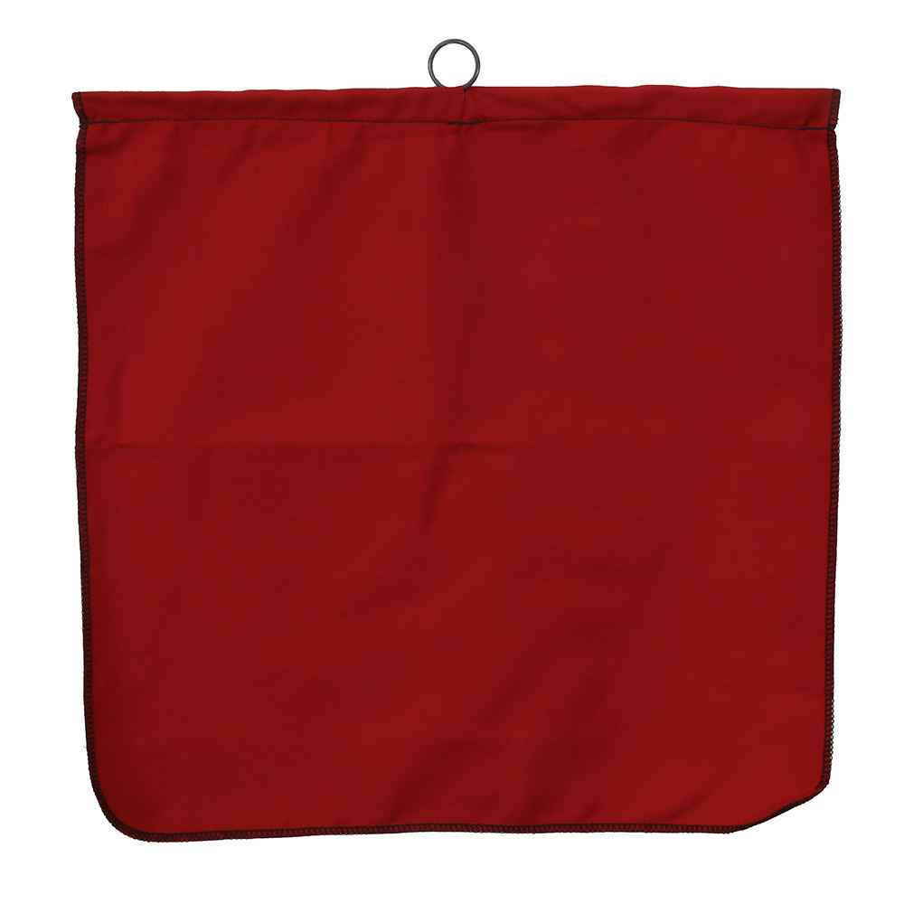 Red Safety Flag w/ Wire Rod: Poly/Cotton 18" x 18"