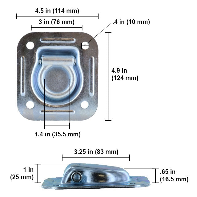 Recessed Pan Fitting - Trailer Tie Down Fittings - Anchor Ring - image 4