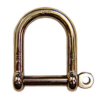 3/16" Screw Pin Wide D Shackle Stainless Steel
