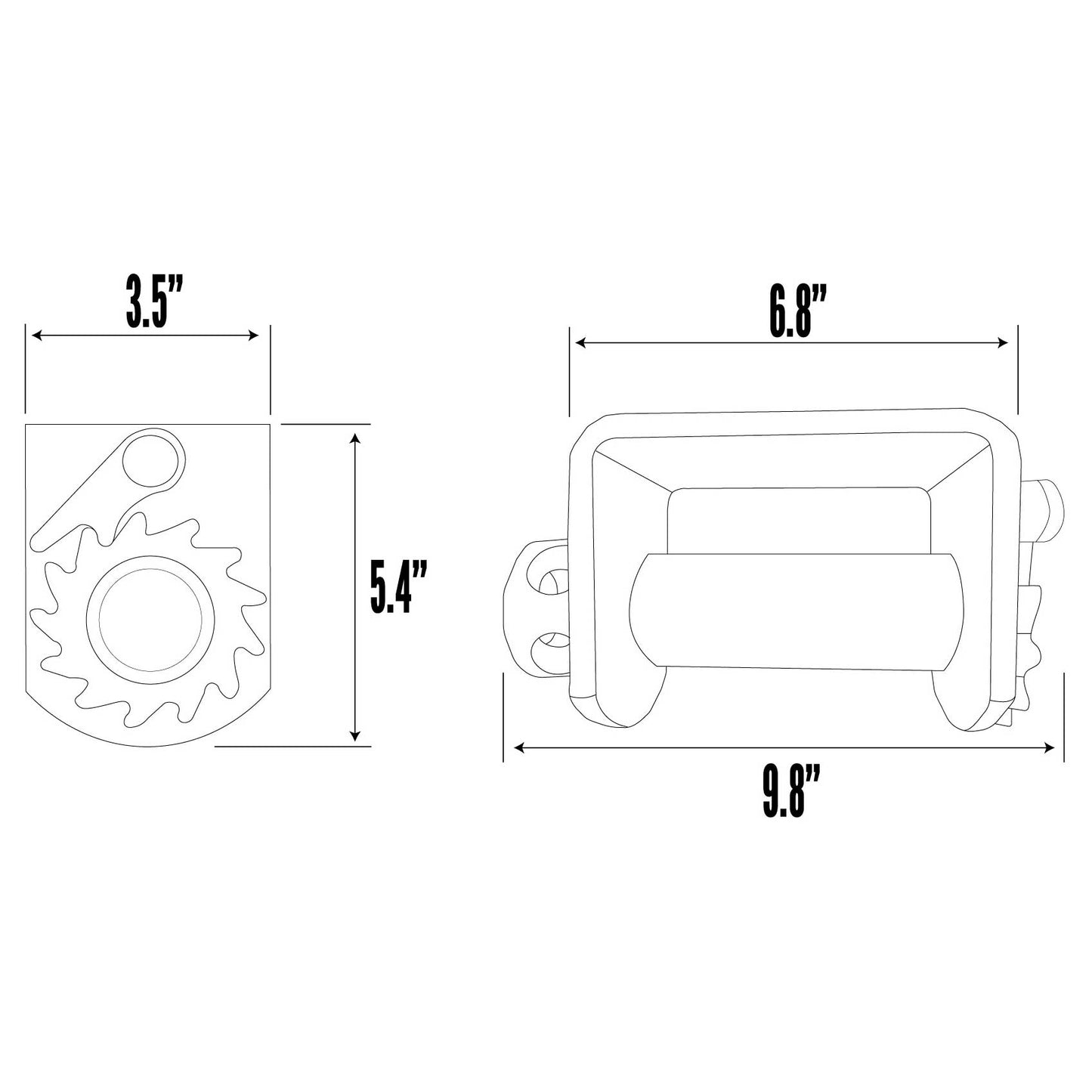 4" Weld-On Combination Truck Tie Down Winch (Bottom Mount)