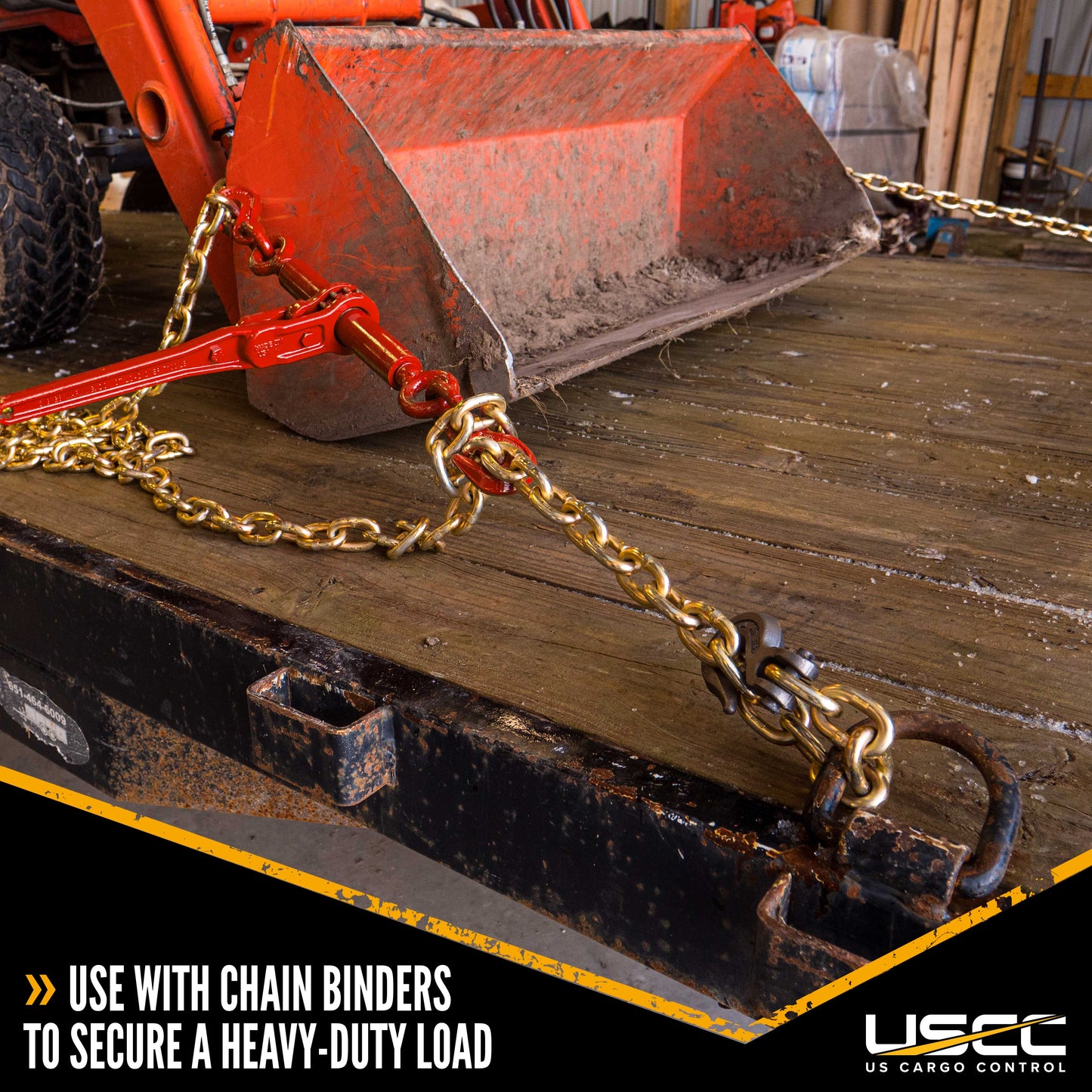 Grade 70 38 inch x 25 foot Chain Ratchet Chain Binder Made in USA Package image 7 of 8