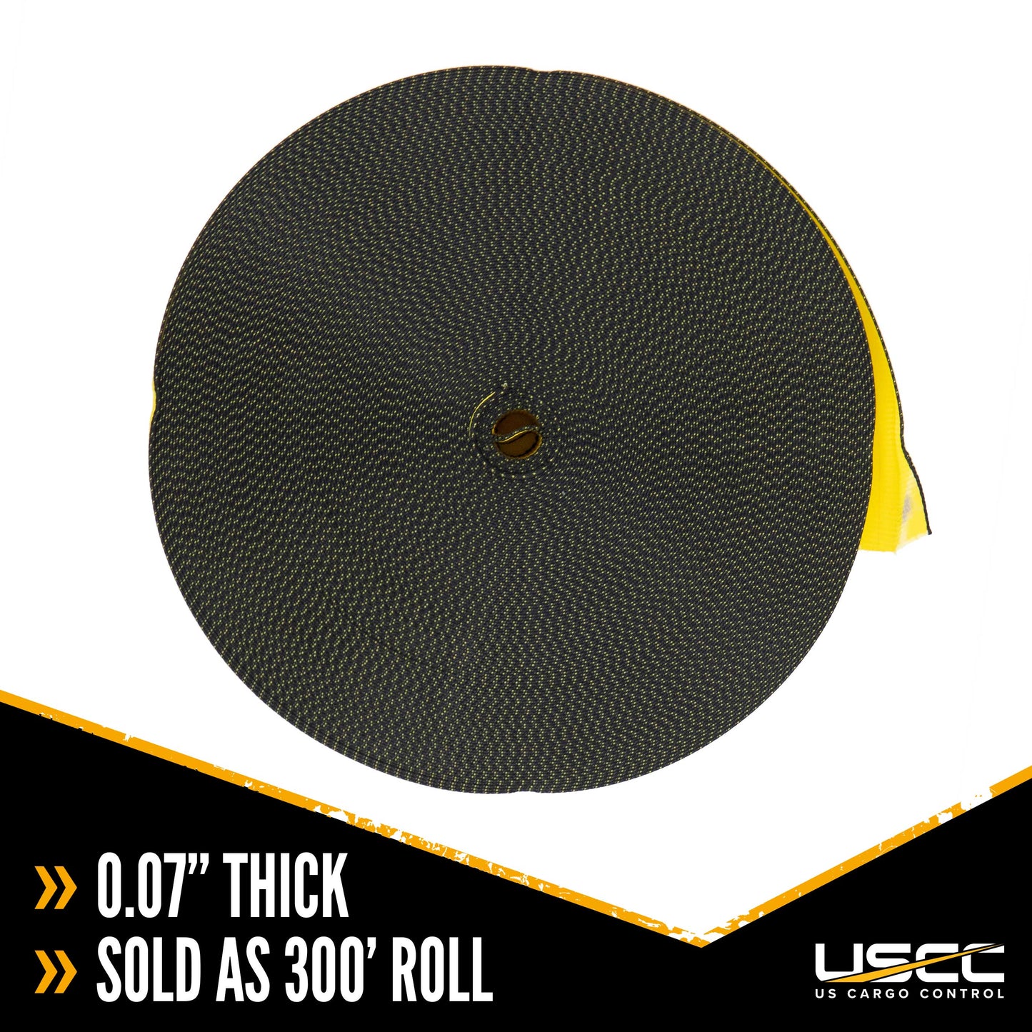 4" x 300' 20K Polyester Cargo Webbing - Yellow