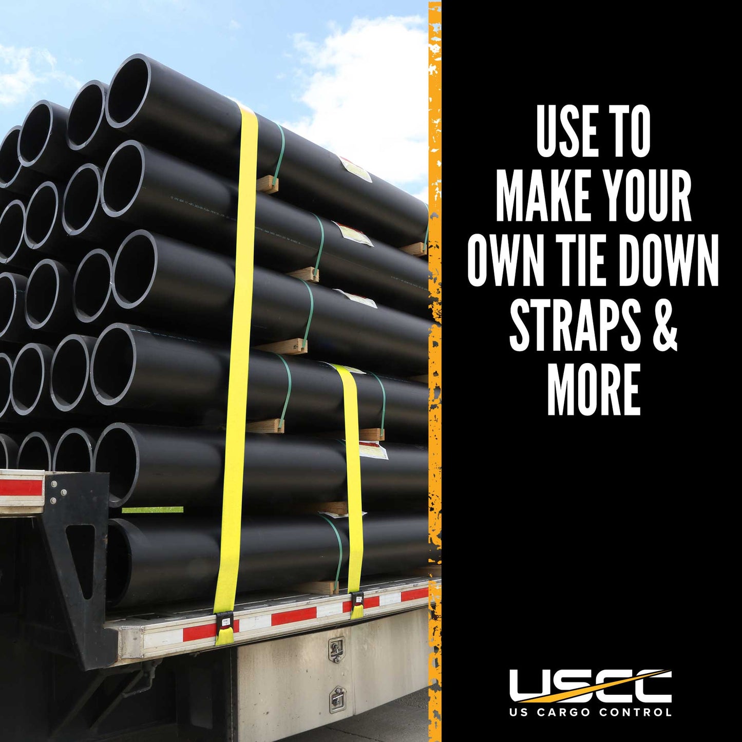 4" x 300' 20K Polyester Cargo Webbing - Yellow