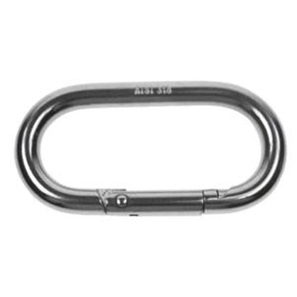 Oval Snap Hook Carabiner SS T316 - 3-3/16" Length