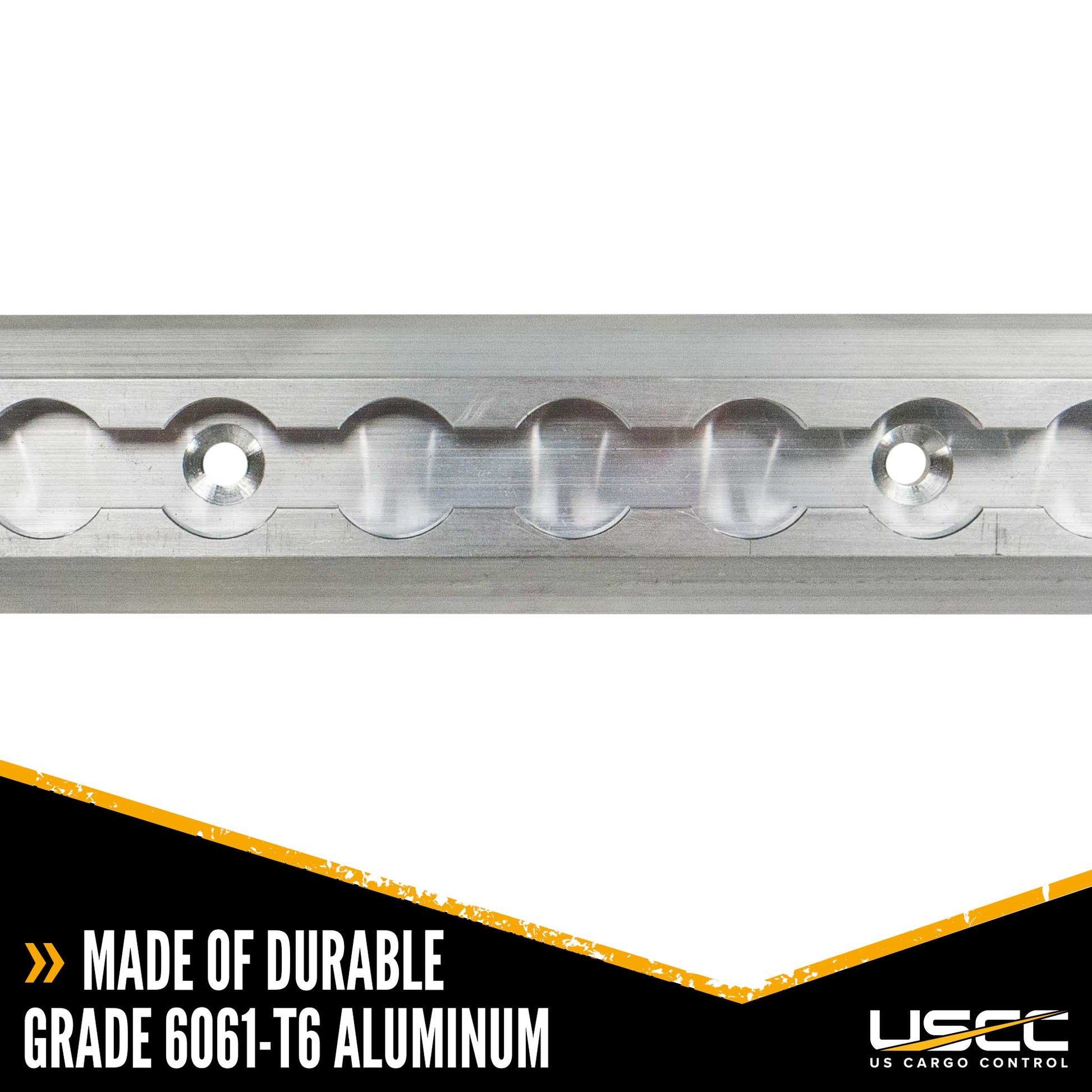 8' aluminum L-track made from grade 6061-T6 material