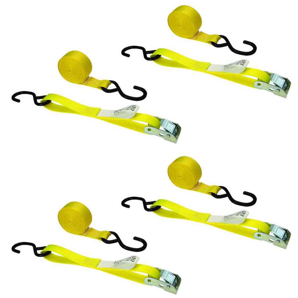1 inch x 20 foot Cam Strap w SHooks 4 Pack