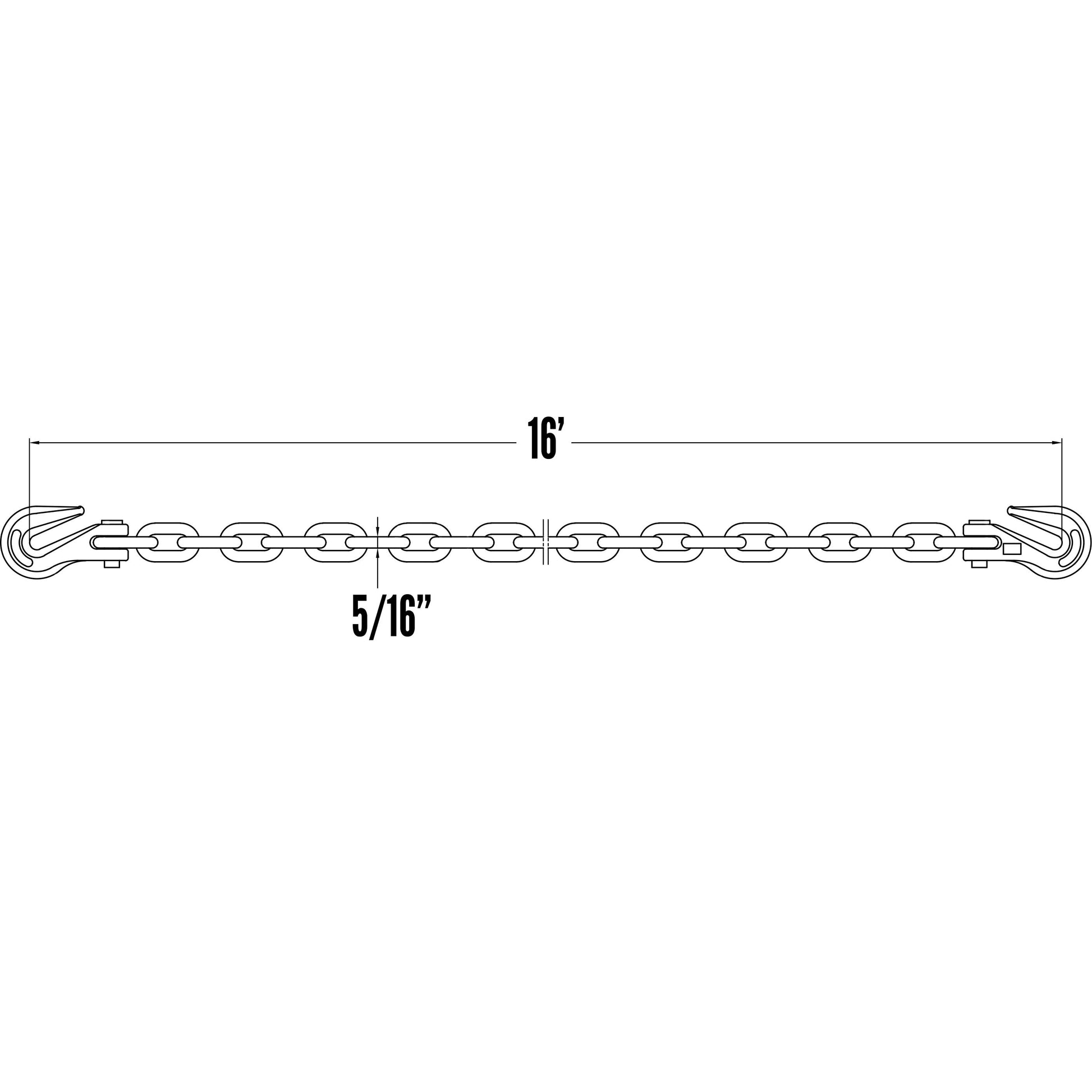516 inch x 16 foot CM Transport Chain Grade 70 image 4 of 7