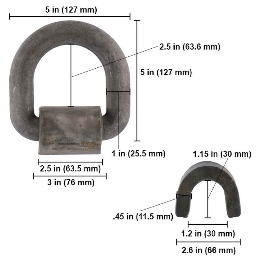 Lashing Ring Weld On 1" x  47,600 Lbs Forged Mounting Ring - image 2