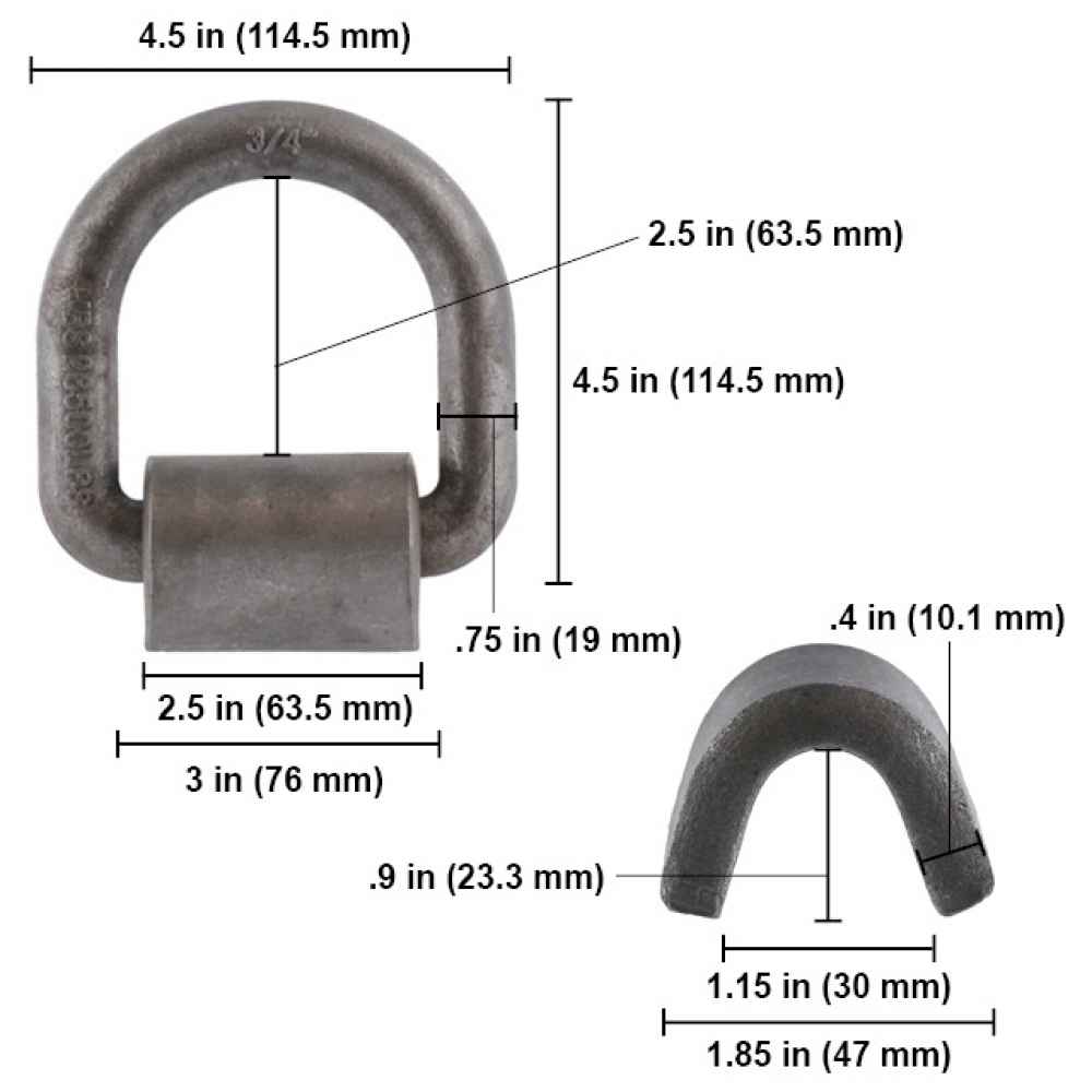 Lashing Ring Weld On 3/4" x  26,500 Lbs Forged Mounting Ring - image 2