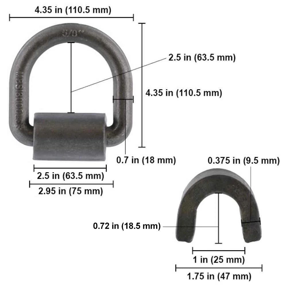 Lashing Ring Weld On 5/8" x 18,000 lbs Forged Mounting Ring - image 2