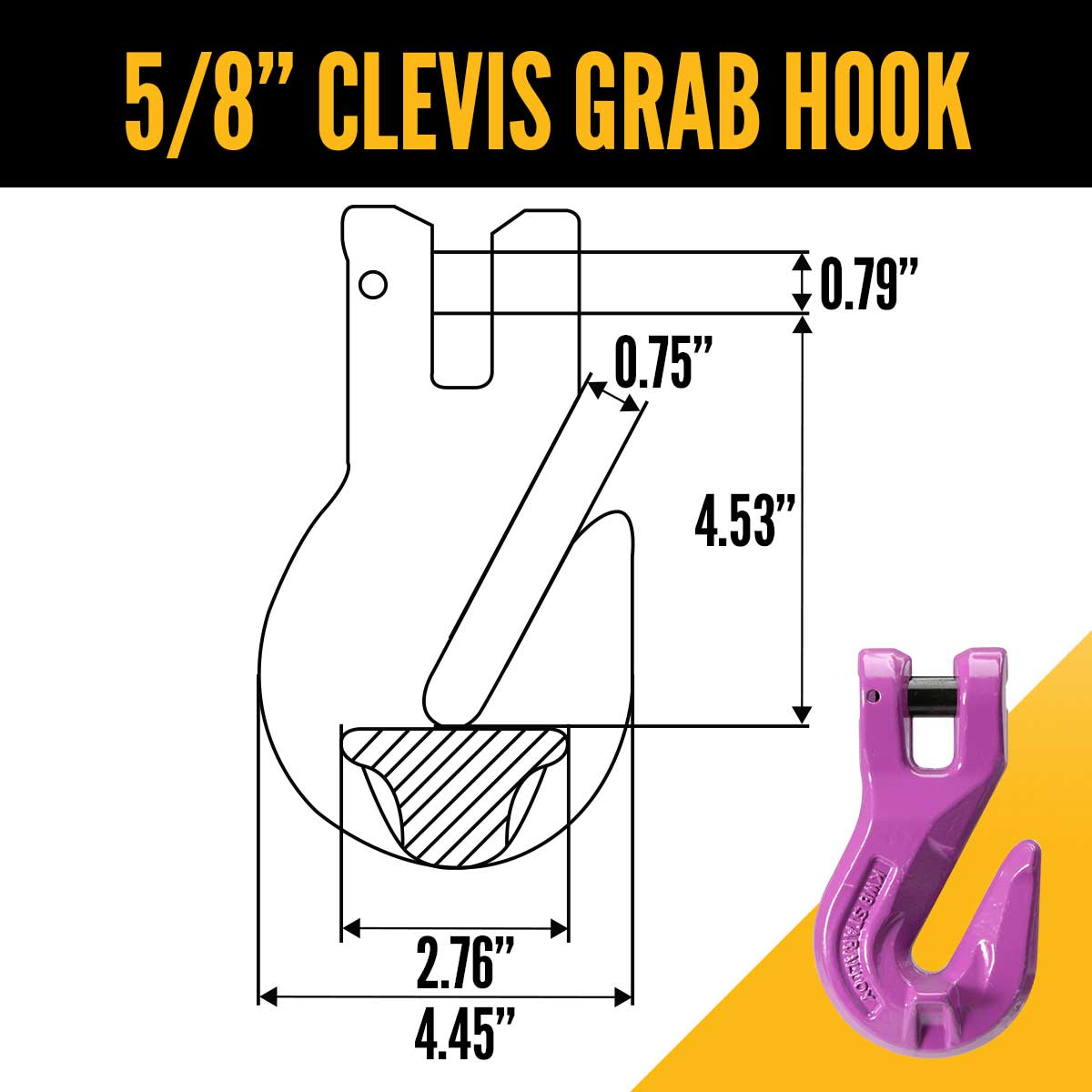 5/8" x 5' - Adjustable 2 Leg Chain Sling w/ Grab Hooks - Grade 100 image 6 of 8