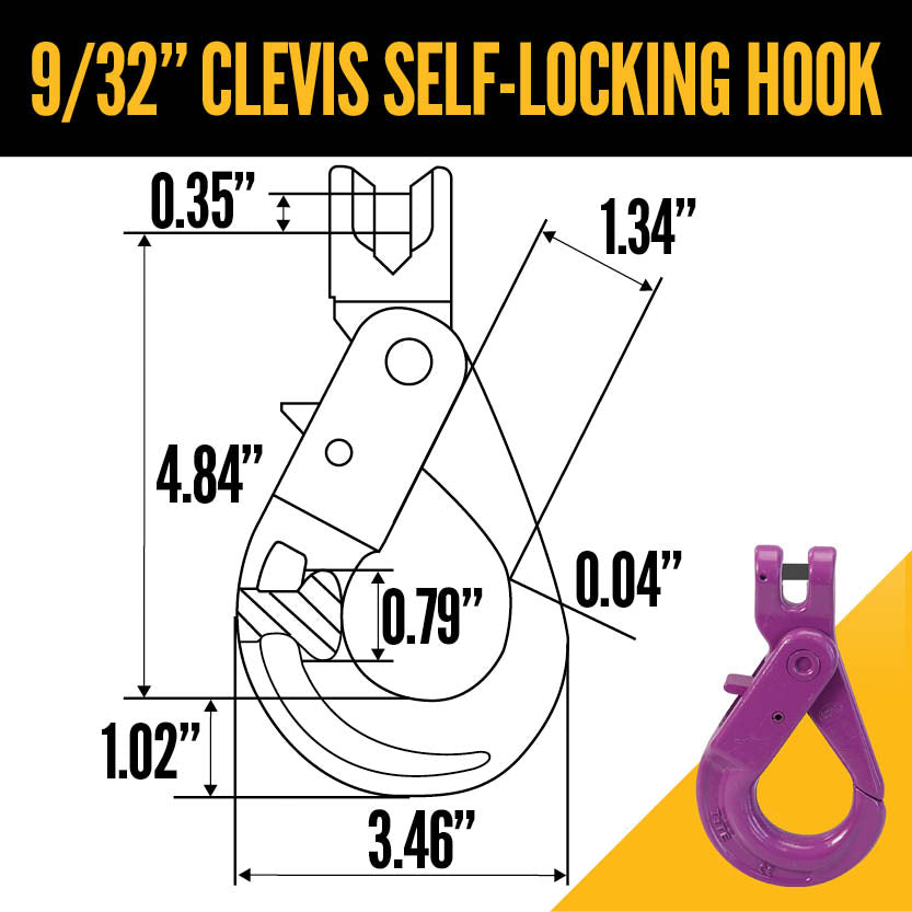 9/32" x 5' - Adjustable 3 Leg Chain Sling w/ Self-Locking Hooks - Grade 100 image 6 of 8