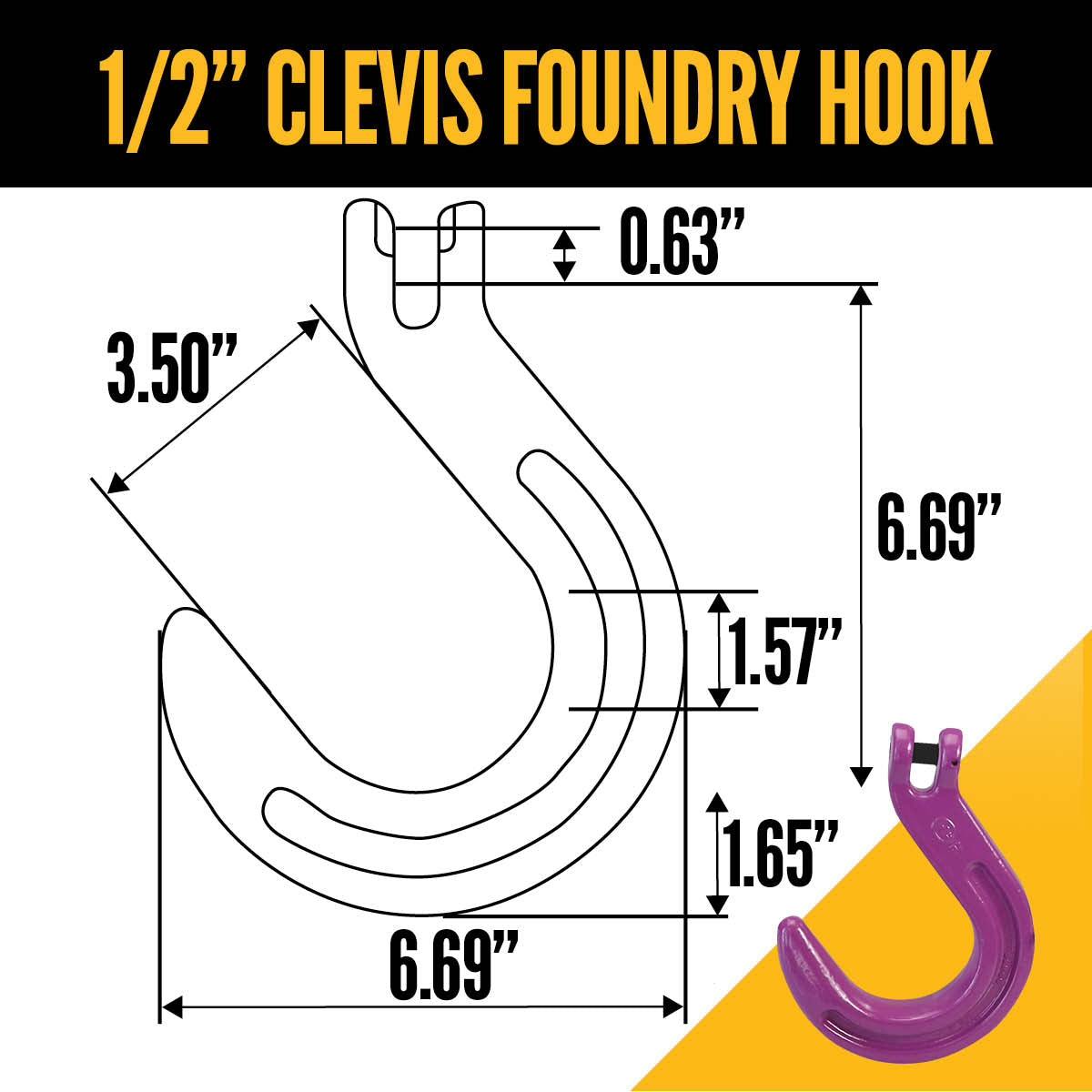 1/2" x 20' - Adjustable Single Leg Chain Sling w/ Foundry Hook - Grade 100 image 7 of 8