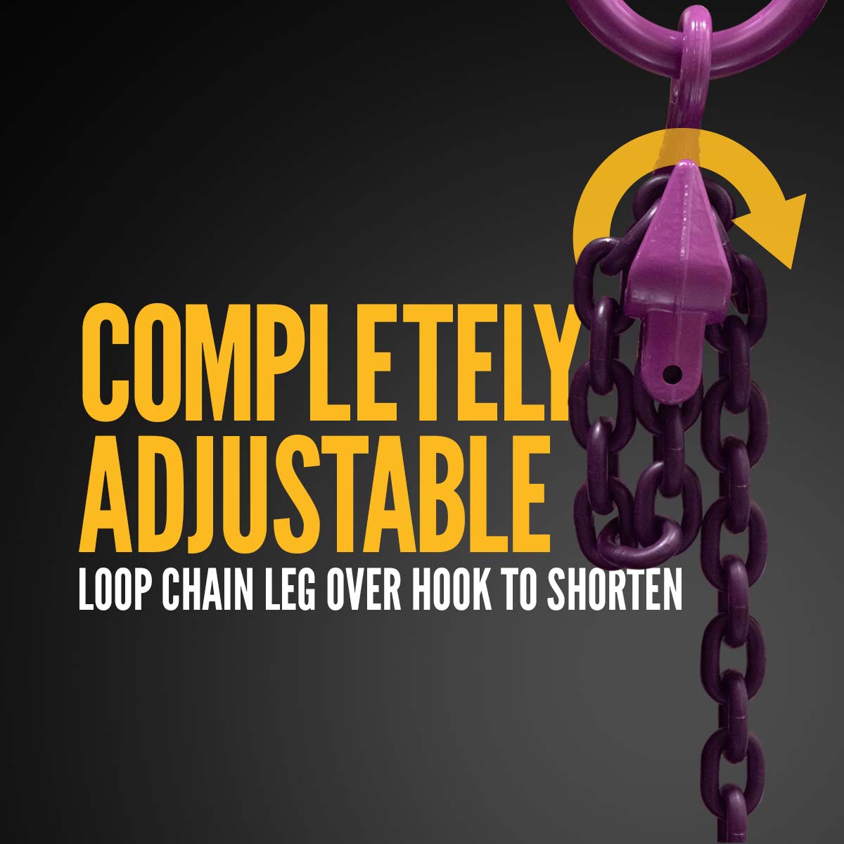 9/32" x 5' - Adjustable Single Leg Chain Sling w/ Grab Hook - Grade 100 image 3 of 8