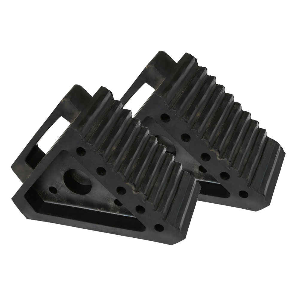 Solid Rubber Wheel Chock, 2-Pk