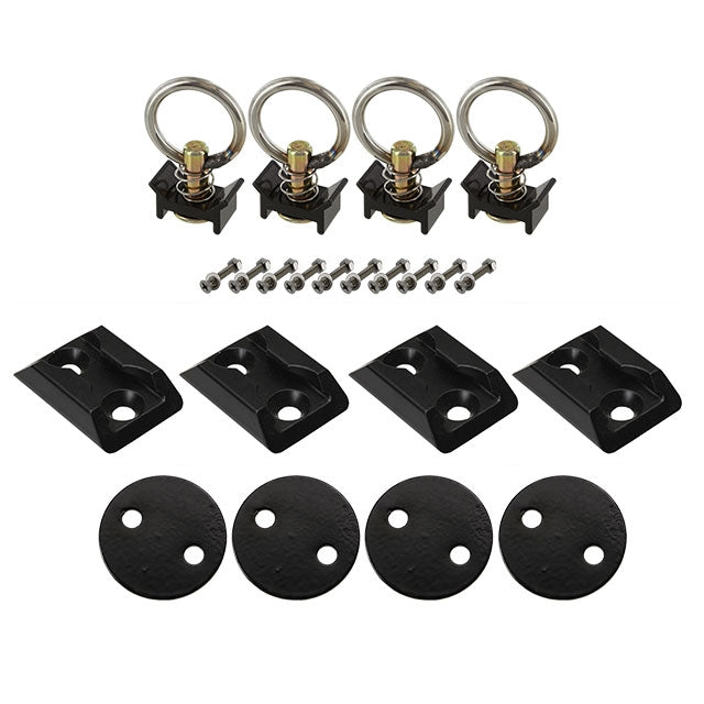 2 inch Track Anchor Point Tie Down Kit Black image 1 of 9
