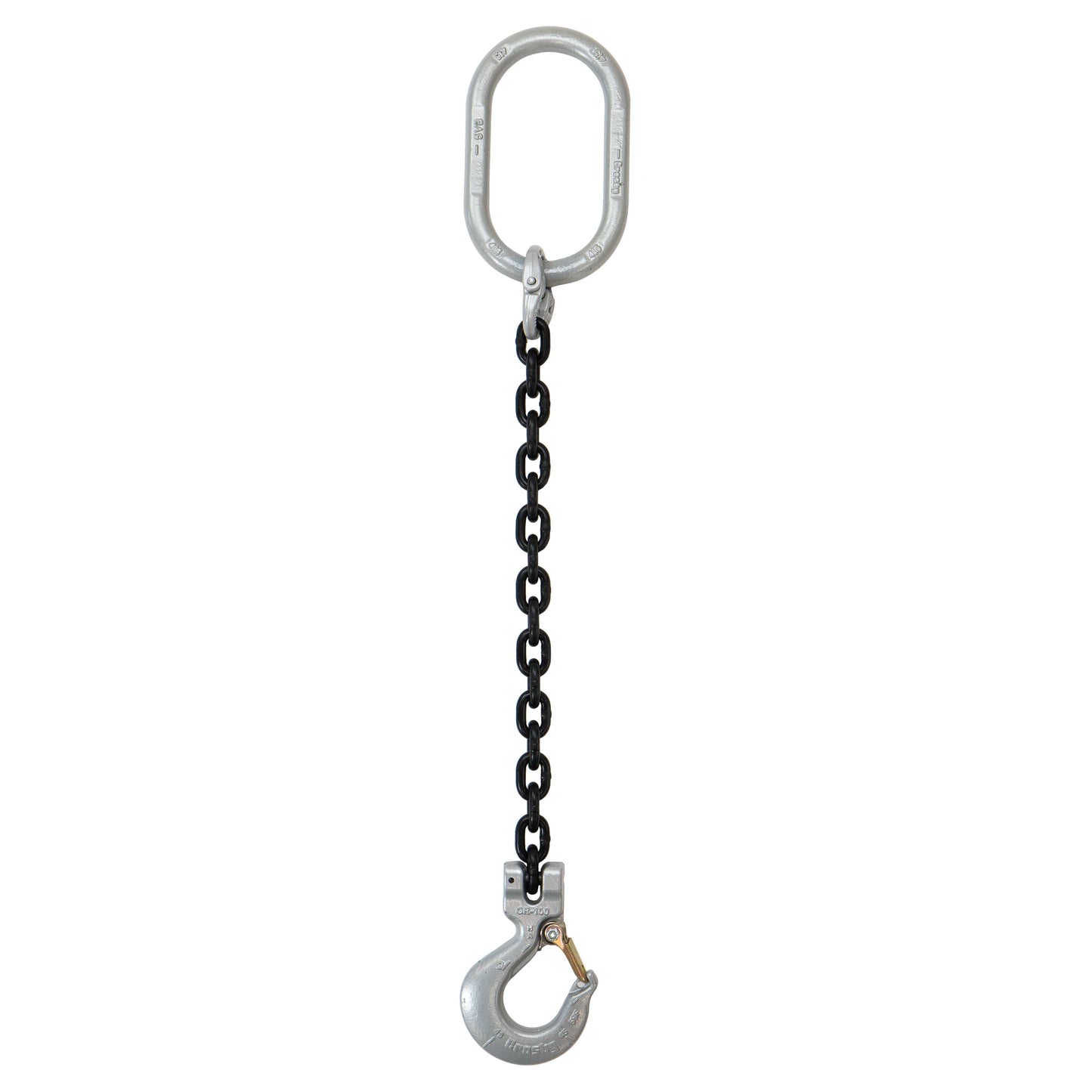 34 inch x 4 foot Crosby Single Leg Chain Sling w Sling Hook Grade 100 image 1 of 2