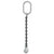 58 inch x 20 foot Domestic Single Leg Chain Sling w Crosby Grab Hook Grade 100 image 1 of 2