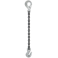 58 inch x 3 foot Domestic Single Leg Chain Sling w Crosby Grab & SelfLocking Hooks Grade 100 image 1 of 2