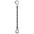 58 inch x 8 foot Domestic Single Leg Chain Sling w Crosby Sling & SelfLocking Hooks Grade 100 image 1 of 2