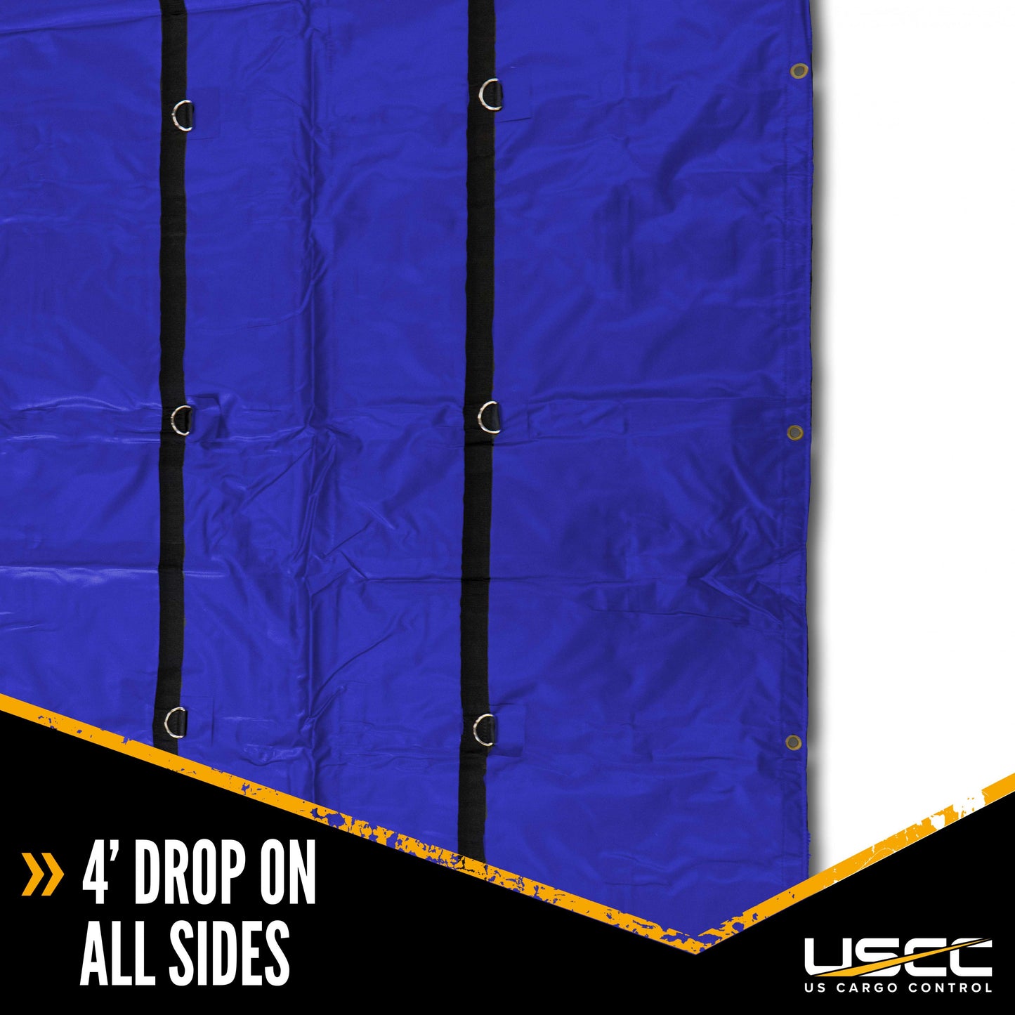 Heavy Duty Steel Tarp - 16' x 27' (4' Drop-4-Sided) - 18 oz. Blue Tarp