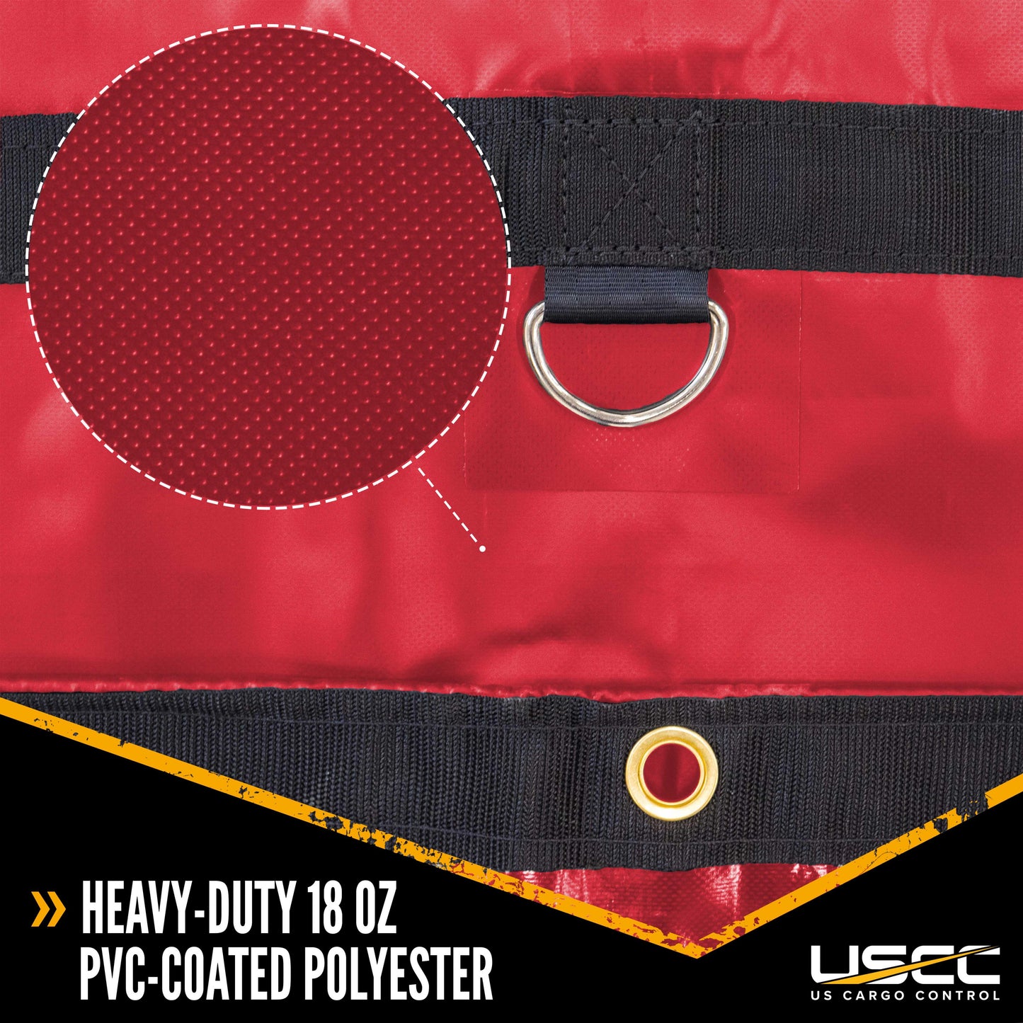 Heavy Duty Steel Tarp - 16' x 27' (4' Drop-4-Sided) - 18 oz. Red Tarp