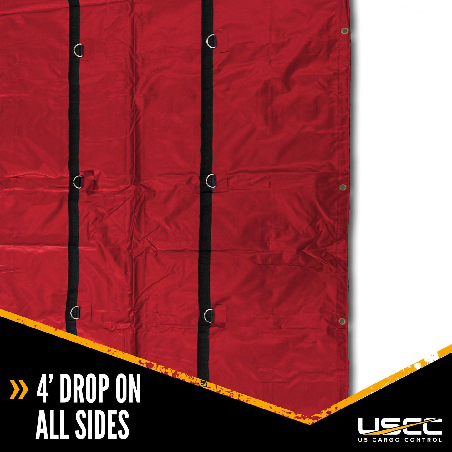 Heavy Duty Steel Tarp - 16' x 27' (4' Drop-4-Sided) - 18 oz. Red Tarp