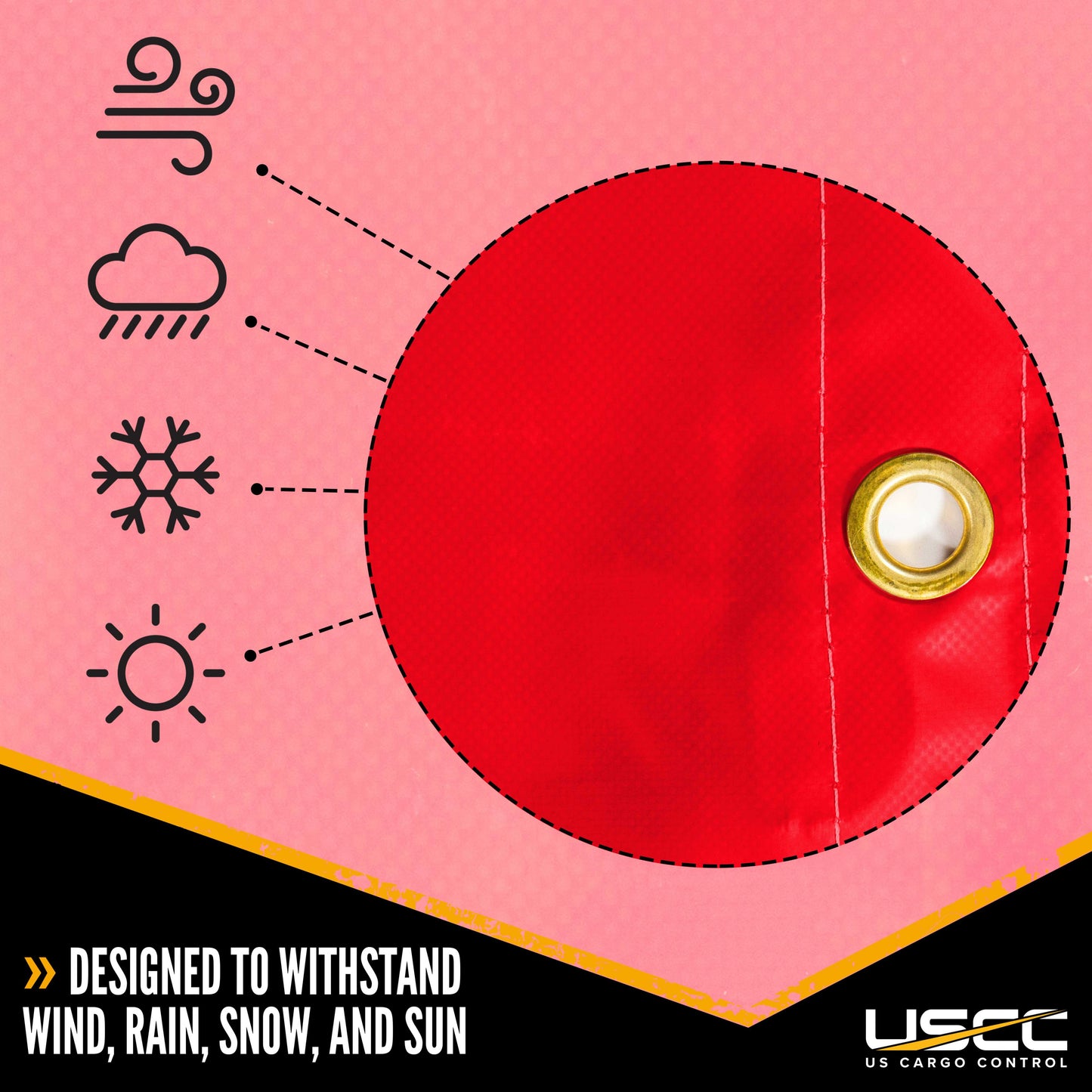 Heavy Duty Steel Tarp - 16' x 27' (4' Drop-4-Sided) - 18 oz. Red Tarp