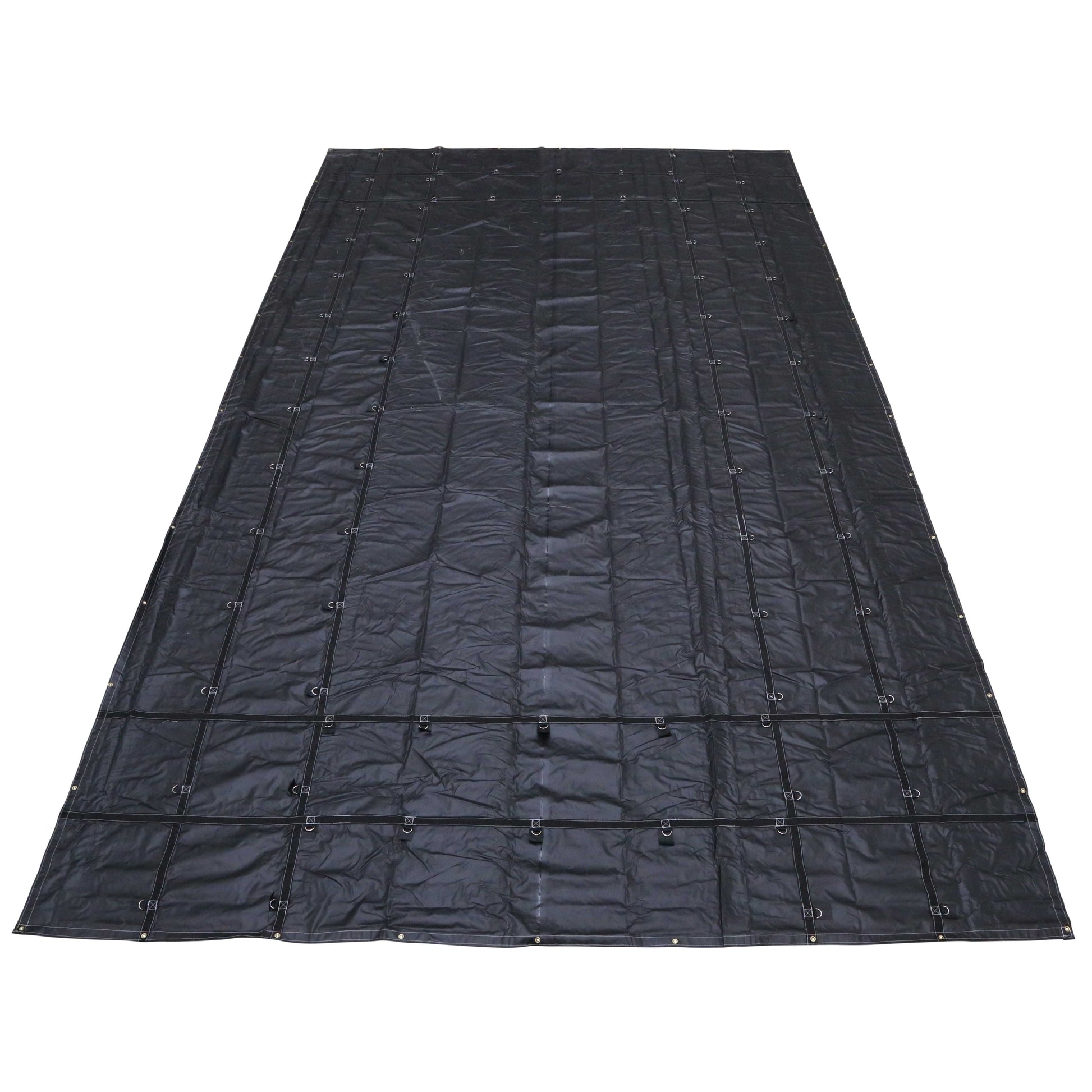 12' x 16' Steel Tarp, Black, 2 Rows of D-Rings, 18 oz.