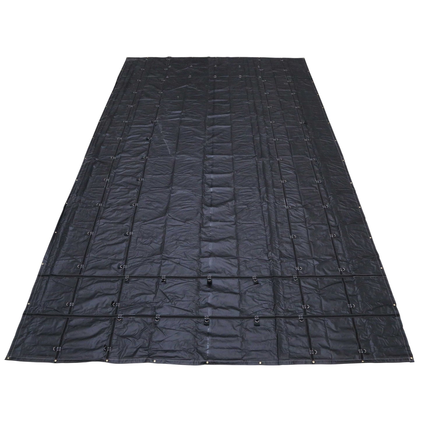 12' x 24' Steel Tarp, Black, 2 Rows of D-Rings, 18 oz.