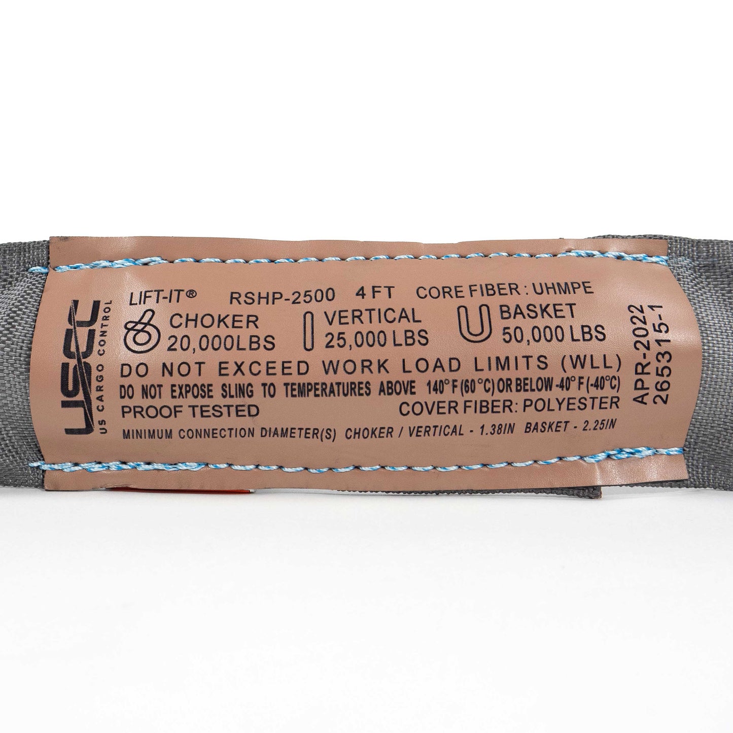 5' x 3" High Performance Round Sling | Vertical Cap: 25,000 lbs. tag