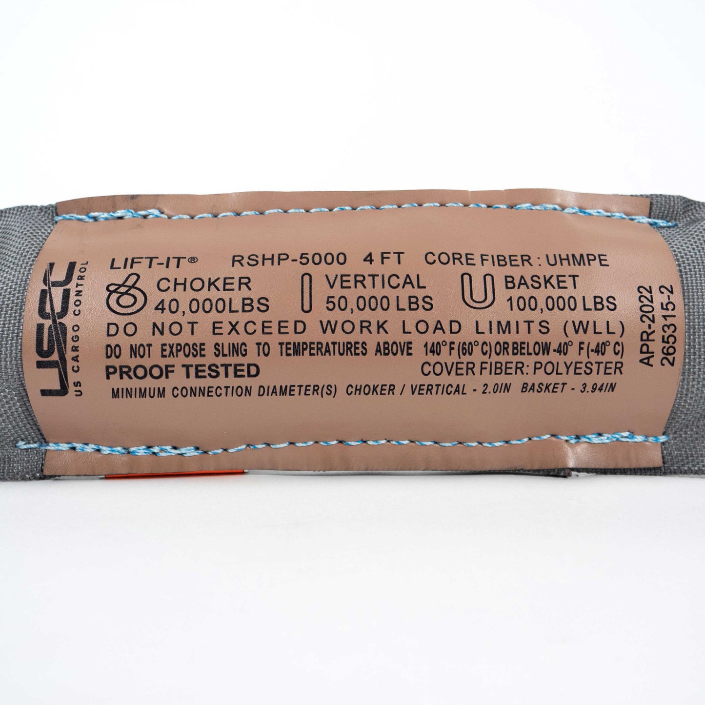 8' x 4" High Performance Round Sling | Vertical Cap: 50,000 lbs. tag