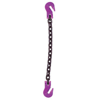 58 inch x 3 foot Single Leg Chain Sling w Grab & Grab Hooks Grade 100 image 1 of 2