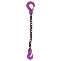 516 inch x 3 foot Single Leg Chain Sling w Grab & Sling Hooks Grade 100 image 1 of 2