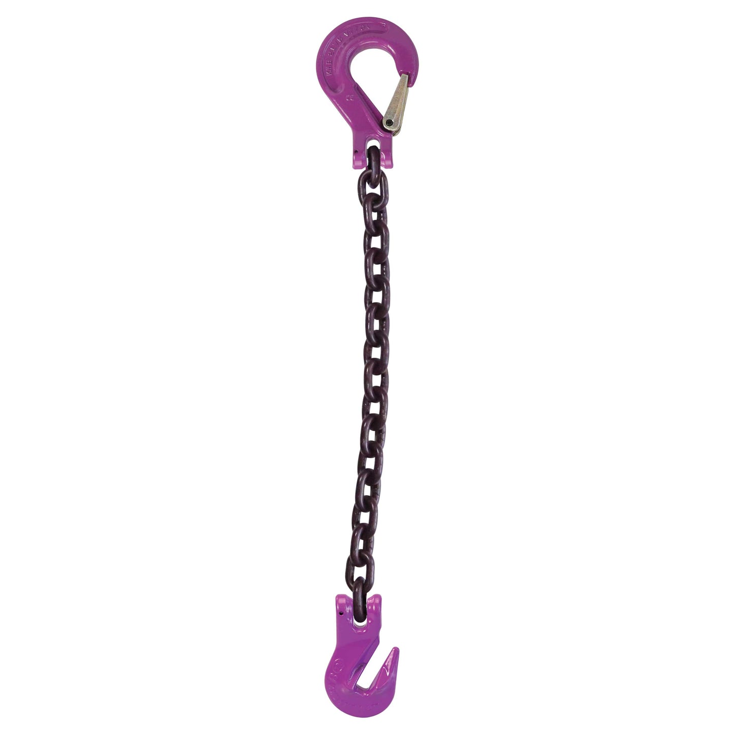 58 inch x 20 foot Single Leg Chain Sling w Grab & Sling Hooks Grade 100 image 1 of 2
