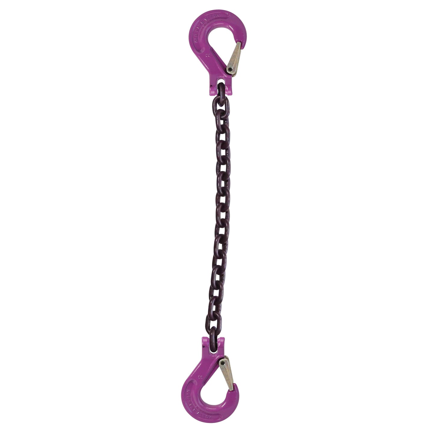 932 inch x 8 foot Single Leg Chain Sling w Sling & Sling Hooks Grade 100 image 1 of 2