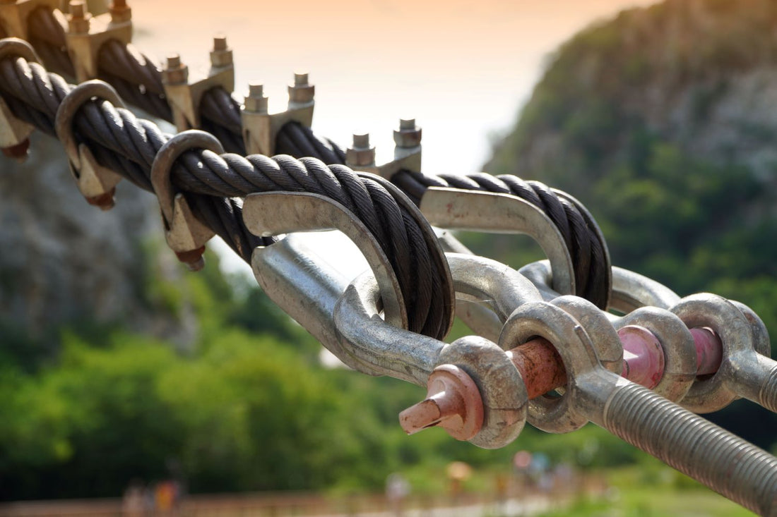 tensile strength wire rope with anchors for suspension bridge