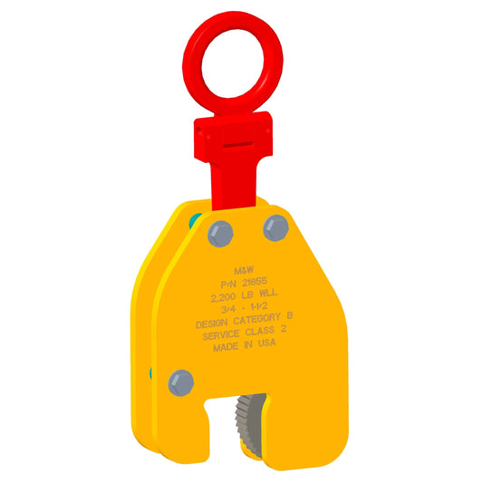 m&w hinged vertical plate lifting clamp