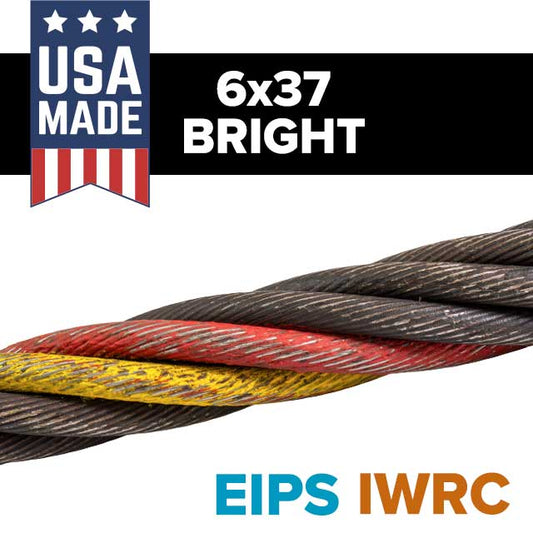 6x37 Bright Wire Rope - IWRC - Domestic