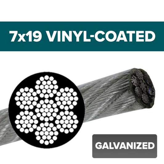 7x19 Galvanized Aircraft Cable - Vinyl-Coated